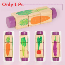 (Vegetables)Holz Säugling Montessori Puzzle mit Anerkennung Domino für frühkindliche Bildung