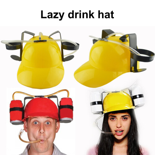 Drinking Helmet Adjustable Plastic Lazy Drink Helmet Home
