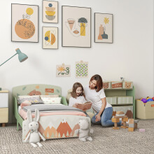 ZONEKIZ Cute Animal Design Kids Bedroom Furniture Set for Ages 3-6 Years, Green