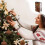 Flocked Christmas Balls Set Brown 6-Piece 6