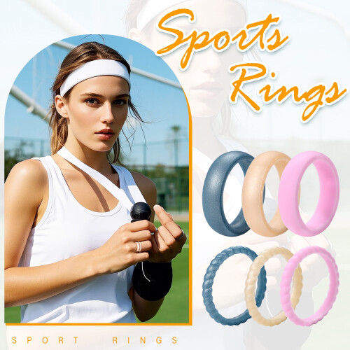 Silicone Wedding Ring for Women 3mm Thin Braided Band Size 2