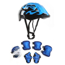 (Blue) Gear Skating Protective Kids 7pcs Children Kids Safety Helmet Knee For Rollerblading Riding Safety And