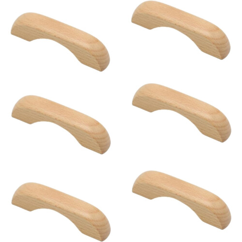 Wooden Cabinet Handles Beech 6 pcs 96 mm