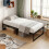 Homcom HOMCOM 3ft Single Bed Frame with Underbed Storage, Noise-Free, Black 9