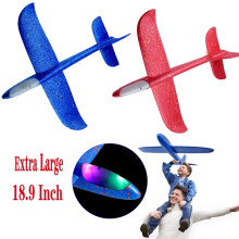 LNKOO Airplane Toy LED Foam Throwing Plane 18.9 inch