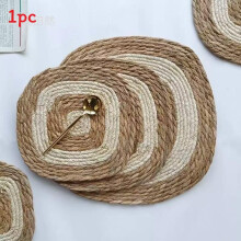 (Square Color,38CM)Hanrafted Woven Insulator Bamboo Table Coaster Set With Insulation For Use Home