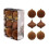 Flocked Christmas Balls Set Brown 6-Piece 2