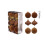 Flocked Christmas Balls Set Brown 6-Piece 3