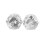 Ear Studs Cubic Zirconia Round White Silver 1 Pair 1
