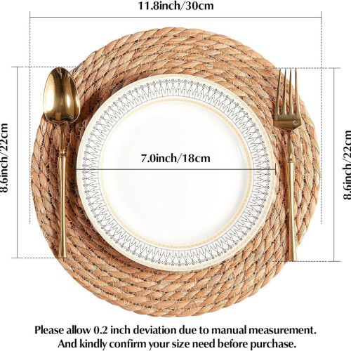 (Cornshell,35CM)Hanrafted Set Sottobicchieri da Tavolo in Bambù con Isolamento per Uso Domestico 2