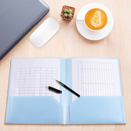 Heavy Duty Plastic File Folders with Pockets 11.4 x 9.3 2