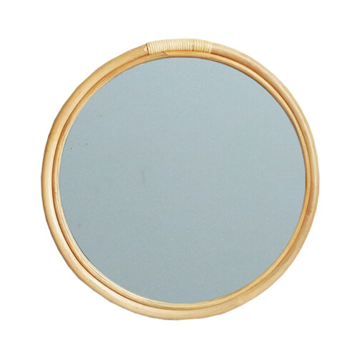 Rattan Circle Wall Mirror 16 Inch Round