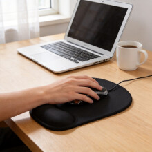 Slip Black Anti Comfort Mouse Mat Pad With Gel Foam Rest Wrist Pc Laptop Support