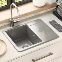 vidaXL Sink Grey 560 x 460 mm 80% Quartz and 20% Resin