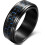 Carbon Fiber Spinner Ring 8mm Black Blue Silver Stainless 1