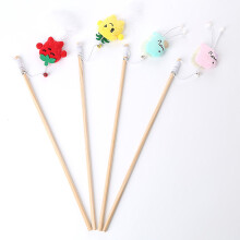 Cartoon Fruit Animal Cat Toy Wand with Bell