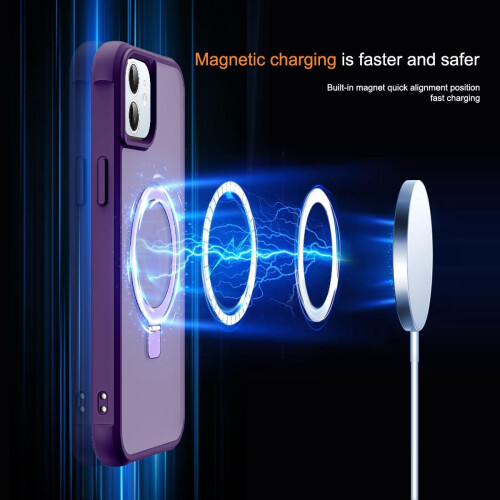 Purple Translucent iPhone 12/12 Pro Case with Magnetic Ring 2