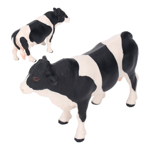 Cattle Figurine Black and White Cow Statue 1 Piece 1