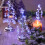 Small Pre-Lit LED Christmas Tree, Skinny Tabletop Decor 6