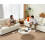 VANACC Sofa Offwhite Bouclé Deep Seat Living Room Set 5