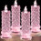 Rose Shadow LED Flameless Pillar Candles 4PCS Red 3