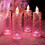 Rose Shadow LED Flameless Pillar Candles 4PCS Red 7