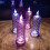 Rose Shadow LED Flameless Pillar Candles 4PCS Red 8