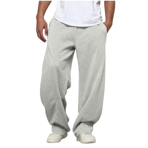 Men's Baggy Joggers Polyester Gray Size S 1