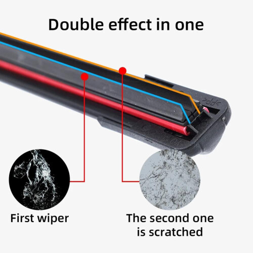 Car Wiper Blades Universal Frameless Double Rubber 2 Pack 1