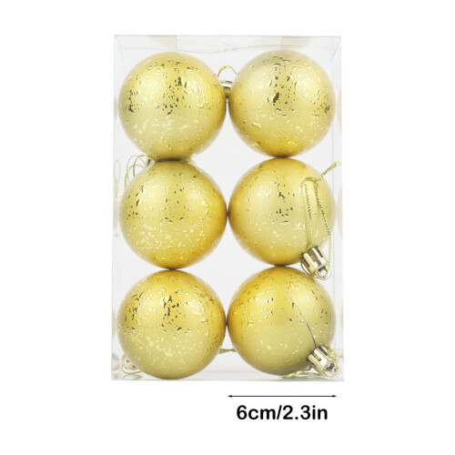 Gold Shatterproof Christmas Balls 2.36 Inch 6 Pack 2