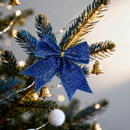 Christmas Tree Ornaments Blue Traditional Style 12pcs 9cm 1