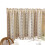 Boho Kitchen Curtains Beige Crochet with Tassels 60x60 Inch 5
