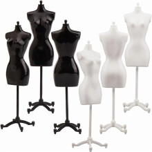 Mini Doll Dress Form Holders Black White 6 Pcs