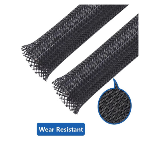 Black PET Nylon Insulated Wire Sleeve 1 Meter 1