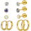 Titanium Earrings for Women and Men 20G Flat Back Studs and 1