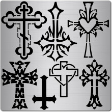 6.3-inch Cross Metal Stencil for Wood Burning Drawing