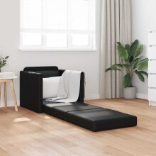 vidaXL Folding Sofa Bed Black 74 x 77 x 81 cm Faux Leather