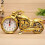 Motorcycle-Shaped Quartz Alarm Clock Gold Desktop Decor 1