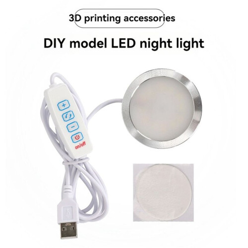 3X 3D Printing Model LED Light LED Spotlight 5V Ultra-Thin Night Light USB Adjustable LED Light for Garage Kit Lamp