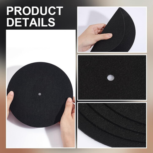 Turntable Platter Mat Felt 7.3 Inch 4 Pcs Black 2