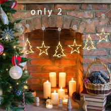 Window Lamp Battery-Powered Christmas Lights Interior Decoration Star Tree Lamp (Without AAA Battery)