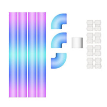 Tuya WIFI RGB IC Glide Wall Lights Splicing LED Strip Light Music Sync Support App Control Voice Control EU Plug