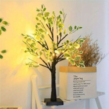 1pc 24LED Simulation Tree Light Holiday Shaped Tree Light Various Activity Scene Decoration Luminous Tree White