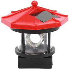 Solar Lawn Light Solar Led Rotating Lighthouse Outdoor Waterproof Garden Courtyard Decoration (Red)