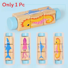 (Ocean)Holz Säugling Montessori Puzzle mit Anerkennung Domino für frühkindliche Bildung