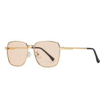 (Gold Champagne)Herren Mode Piloten Sonnenbrille Metallgestell UV400 Sonnenschutz für Autofahren Party und