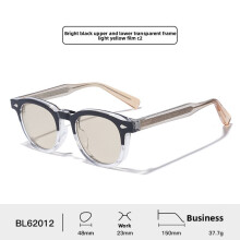 (Clear Light Yellow)Minimalistische Retro-Brille Damen Herren UV400 UV-Sonnenschutz PC-Gläser für Street Fashion