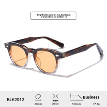 (Orange Flower)Minimalistische Retro-Brille Damen Herren UV400 UV-Sonnenschutz PC-Gläser für Street Fashion