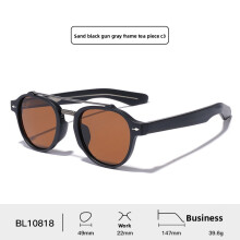 (Gunmetal Brown)Vintage Piloten Style Sonnenbrille Herren UV400 Sonnenschutzbrille zum Reiten