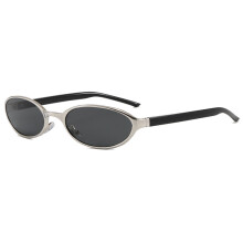 (Style 1)Trendige ovale Sonnenbrille Unisex UV-Schutz leichtes PC-Gestell für Freizeit
